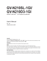 Gigabyte GV-N210D3-1GI User manual