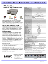 Sanyo PLC-WL2500 Quick Reference Manual