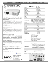 Sanyo PLC-WXU700A - 3800 Lumens User manual