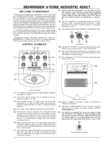 Behringer V-Tone Acoustic ADI21 User manual