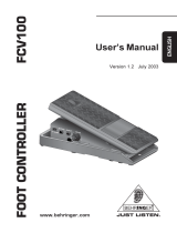 Behringer Foot Controller FCV100 User manual