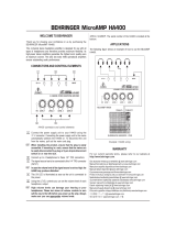 Behringer Microamp HA400 User manual