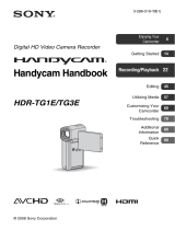 Sony HDR-TG3E User manual