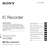 Sony ICD-SX68 Operating instructions