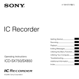 Sony ICD-SX850 Operating instructions