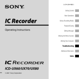 Sony ICD-UX60 Operating instructions