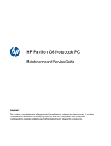 HP (Hewlett-Packard) Pavilion g6-1b00 Notebook PC series User manual