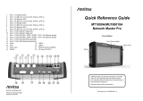 Anritsu MU100010A Network Master Pro Quick Reference Manual