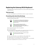Gateway M320 Hardware Replacement Manual