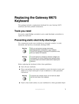 Gateway M675 Replacement Manual