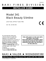 Baxi Fires Division 341 black beauty slimline Installation Instructions Manual