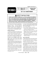 Toro 521 Snowthrower User manual