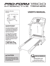 Pro-Form 1800 Interactive Trainer Treadmill User manual