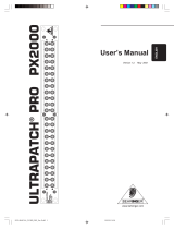 Behringer ULTRAPATCH PRO PX2000 User manual