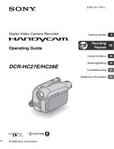 Sony DCR-HC27E Owner's manual
