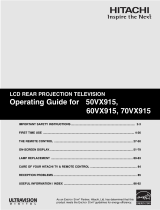 Hitachi 70VX915 - 70" Rear Projection TV Operating instructions