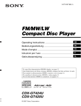 Sony CDX-GT424U Owner's manual