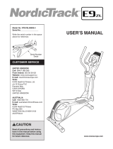 NordicTrack E9 Zl Elliptical User manual