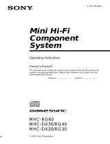 Sony MHC-RG30 User manual