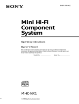 Sony MHC-NX1 User manual