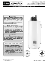 GSW POWER VENTED WATER HEATER Installation And Operating Instructions Manual