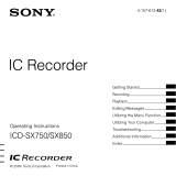 Sony ICD-SX750 Operating instructions