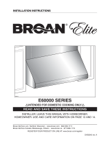Broan E60000 Series User manual