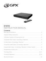 GPX D1816 User manual