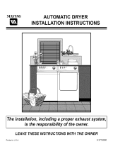 Maytag MDG8400AWW Installation guide