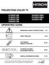 Hitachi UltraVision UWX Series 43UWX10B User manual