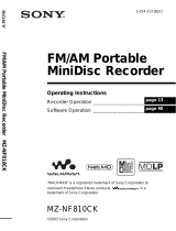 Sony MZ-NF810CK User manual