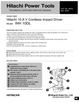 Hitachi WH 10DL Technical Data And Service Manualice Manual