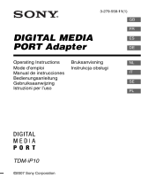 Sony DIGITAL MEDIA PORT TDM-iP10 Owner's manual