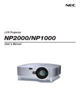 NEC NP1000 User manual