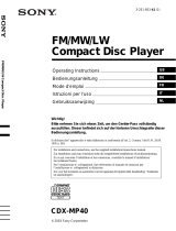 Sony CDX-MP40 Owner's manual