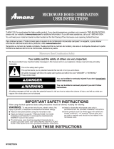 Amana AMV1150VAD1 User Instructions