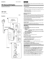 Sony SRF-S83 User manual