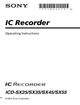 Sony ICD-SX25 User manual