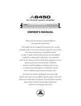 JL Audio A6450 Owner's manual