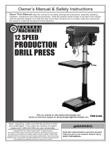 Harbor Freight Tools 20 in. 12 Speed Production Drill Press Owner's manual