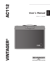 Behringer Vintager AC112 User manual