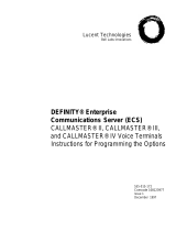 Lucent Technologies Definity Callmaster II Programming The Options