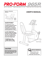 Pro-Form 965R User manual