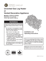 MONESSEN Mountain Oak Vent Free Gas Log Set Owner's manual