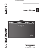 Behringer Ultratwin GX212 User manual