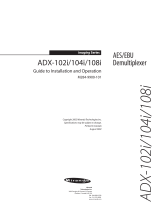 Miranda ADX-104i Manual To Installation And Operation