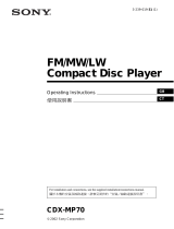 Sony CDX-MP70 Operating instructions