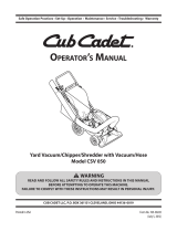 Cub Cadet CSV 050 Chipper Shredder Vacuum User guide
