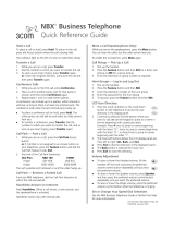 3com NBX Series Quick Reference Manual