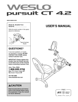 Weslo Purcuit4.2 Bike User manual